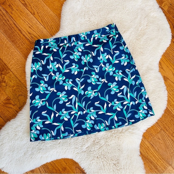 Draper James Graceland Cotton Blue Floral A Line Mini Skirt - Picture 5 of 9